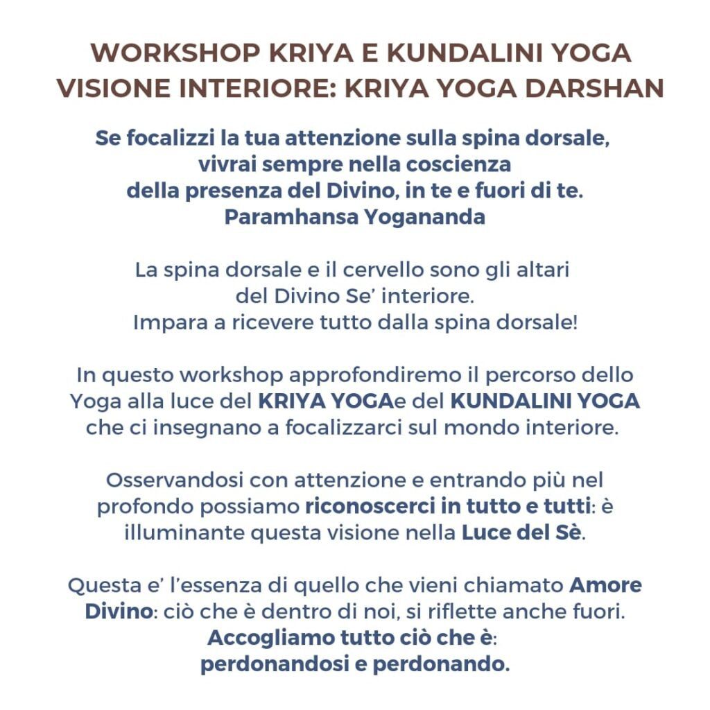 PREMA KRIYA YOGA - workshop kriya yoga a milano 2